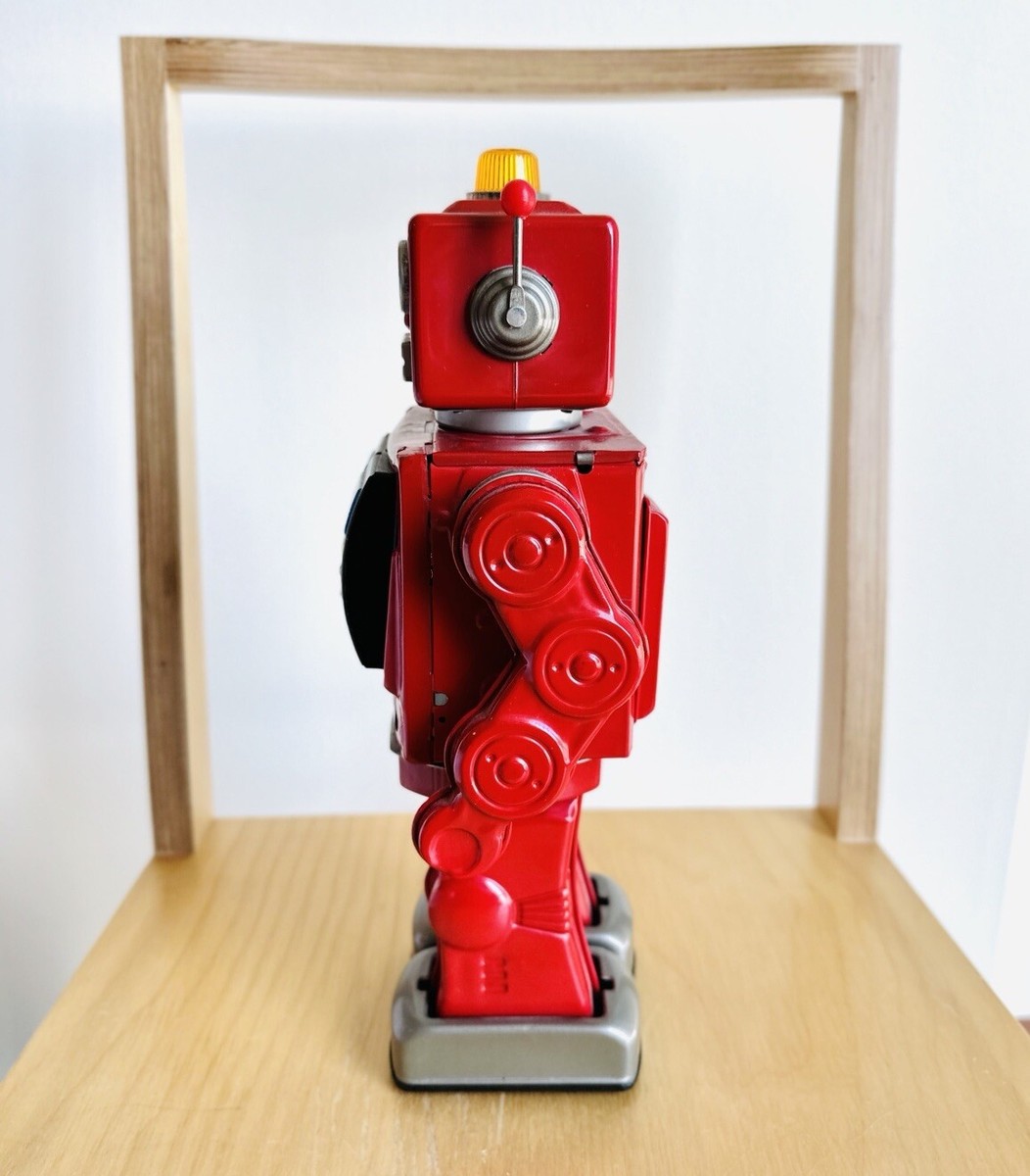 Vintage Horikawa Star Strider Robot Red Tin Japan Toy W/Box Not