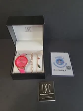 I.N.C. International Concepts Women's Pink Strap Watch 36mm Gift Set