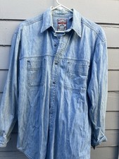 Vintage Warner Bros Looney Tunes Denim Button Up Shirt Size M
