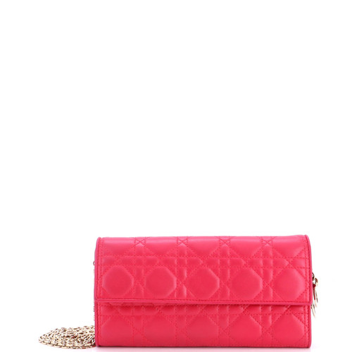 Christian Dior Lady Dior Croisiere Chain Wallet Cannage Quilt Lambskin