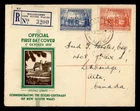 DR WHO 1937 AUSTRALIA FDC NEW SOUTH WALES ANIV COMBO REGISTERED TO CANADA R53537