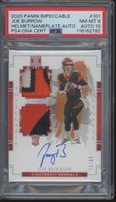 2020 Panini Impeccable #101 Joe Burrow 31/35 Helmet RC PSA 8 10 Auto