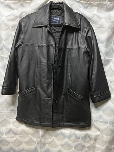 Woman’s Black Leather Oversized Jacket Size Large - Picture 1 of 12