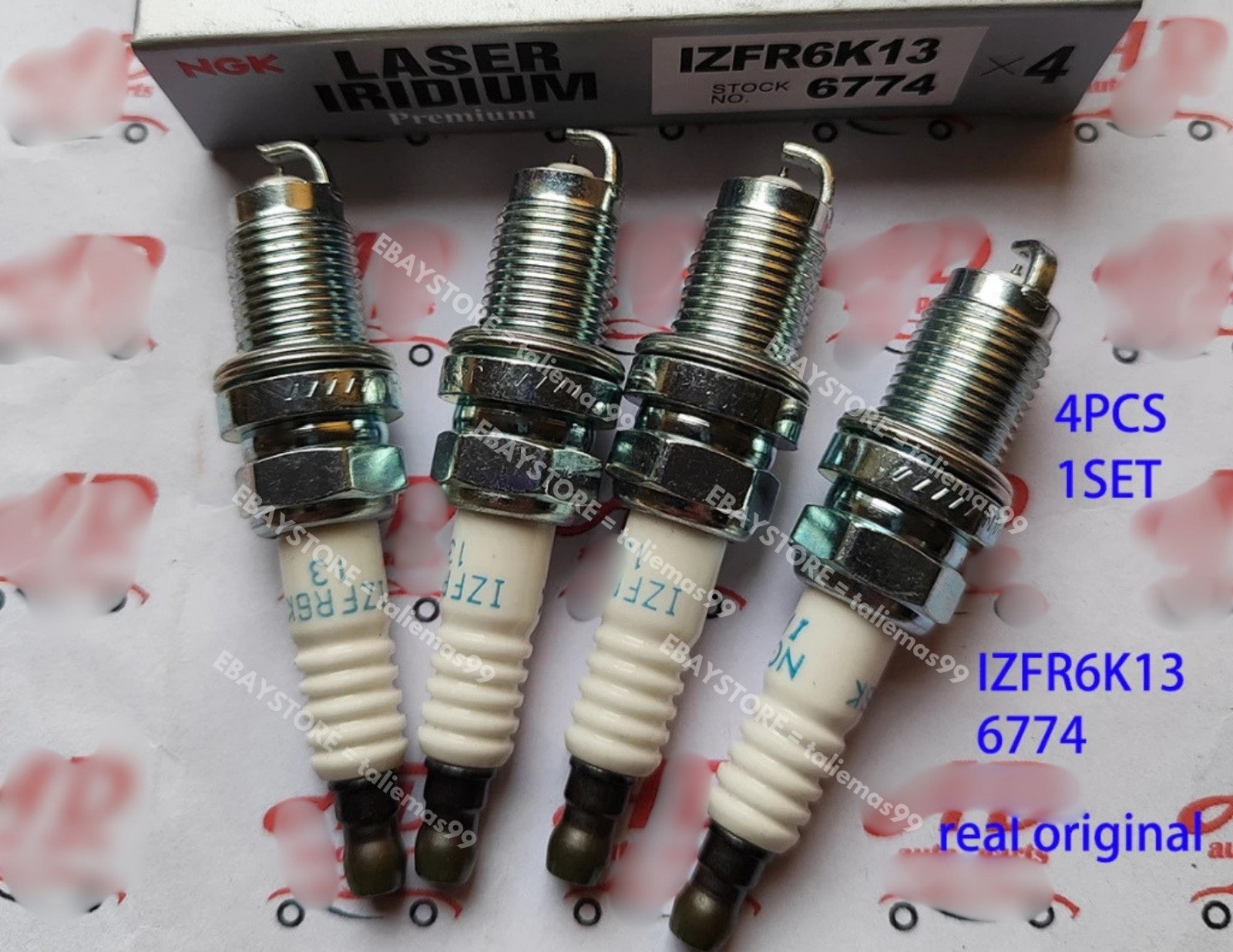 4pcs For 2007-2011 Honda Fit NGK IZFR6K13 6774 Laser Iridium Spark Plug 1.5L