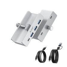 Mountable 4Ports USB3.0 HUB Alu Desktop Clamp Type C USB3.0 Splitter for