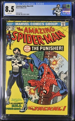 Amazing Spider-Man #129 (1974) CGC 8.5 - 1st app Punisher - Custom Label