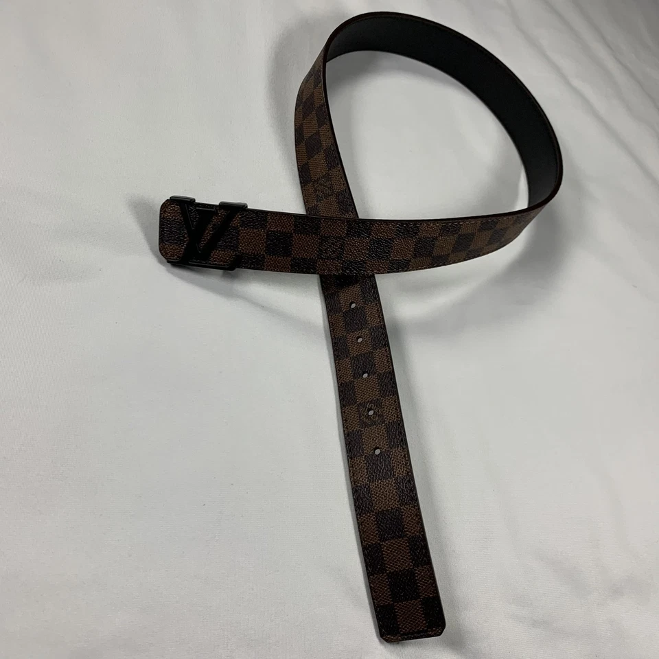 Cinturón de cuero marrón a cuadros Louis Vuitton para hombre - talla 42 1055 mm (usado) Foto 2 de 4