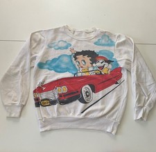 Vintage 80s Betty Boop White Graphic Sweatshirt Size Small/Medium