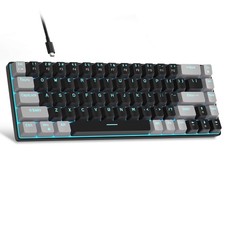 60 Mechanical Gaming Keyboard 68 Keys LED Backlit Compact Wired Red Switch