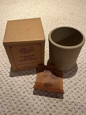 Vintage The Pampered Chef Stoneware Bread Baking Crock 1994 W/ Box