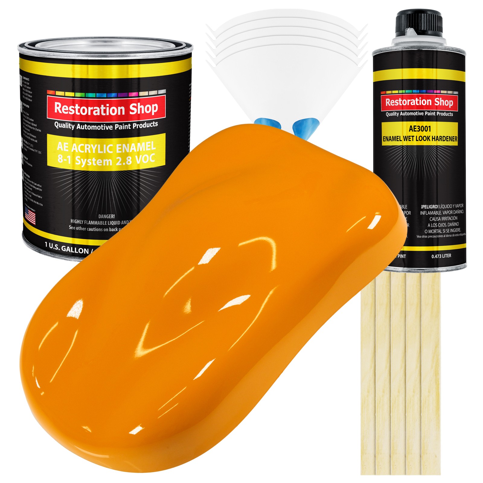 Restoration Shop Speed Yellow Acrylic Enamel Gallon Kit for Auto Paint