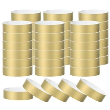 200 Pack Paper Wristbands for Events, Neon Party Concert Wrist Bands Gold