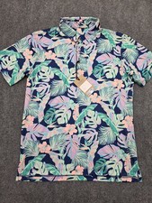 Chubbies Performance Polo 2.0 Isle of Palm Tropical Hawaiian Golf Polo Shirt - M