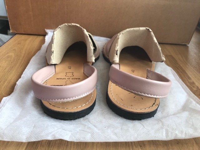 SAOLA SOL DE MENORCA SANDALI BASSI DONNA PELLE ROSA PALLIDO MISURA 40 EUR 7 UK