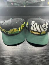 Vintage Lot Of 2 Logo 7 Seattle Super Sonics Snapback Hat