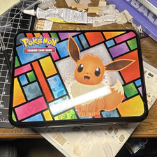 Pokémon TCG Metal Tin Carry Case w/ Handle &...