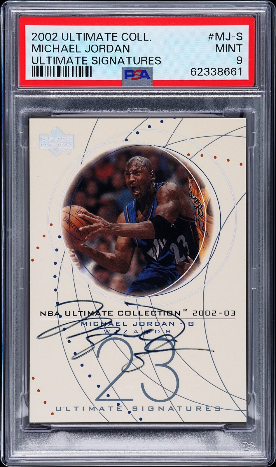 2002 UD ULTIMATE COLLECTION ULTIMATE SIGNATURES #MJ-S MICHAEL JORDAN PSA 9 AUTO