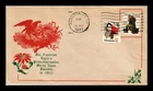 DR JIM STAMPS US COVER CHRISTMAS FDC COMBO SCOTT 1729 1730 EAGLE TORN BACK