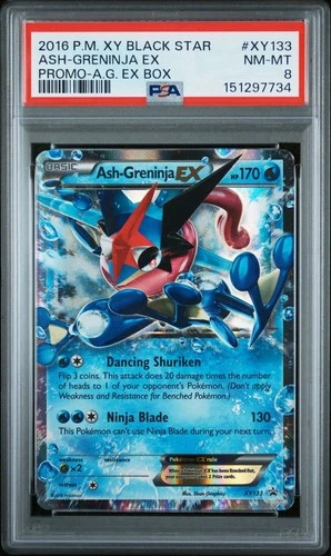 2016 Pokemon XY Black Star XY133 Ash Greninja EX PSA 8