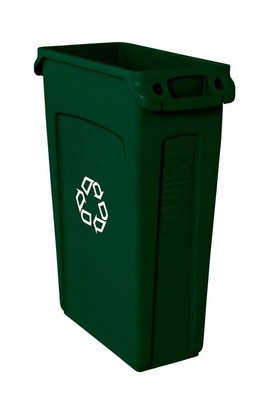 Rubbermaid FG354007GRN 23 Gal Recycled Container Green Slim Jim Trash Can
