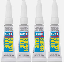Duro Super Glue, 1 Pack of 4 Tubes, Clear 2 g Tubes