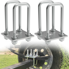 Square U-Bolt Kit for Boat Trailer Mounting Axle Leaf Springs Zinc 4 U-Bolt  2