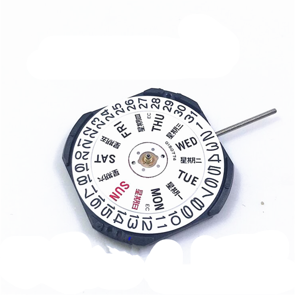 Watch Movement W/ Day Date Stem & Battery For Seiko 7N43A V343