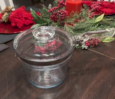 Vintage Pyrex Flameware 6283-U 1.5 QT Double Boiler Top Pot w/Lid USA