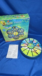 Vintage Rare SpongeBob SquarePants Spin-O-Clock Wall Clock TESTED W/ Box
