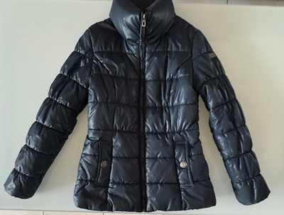 MEXX Pufferjacke Gr. 38 Steppjacke neuwertig dunkles Schwarz-Grün-Blau - TOP