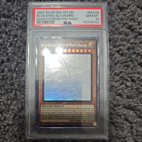 2021 EN129 Blue Eyes Alternative White Dragon 1st Edition Ghost Rare PSA 10