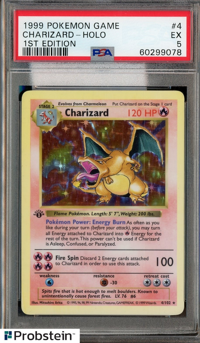 1999 Pokemon Charizard Holo 1st Edition Shadowless PSA 5 EX | eBay