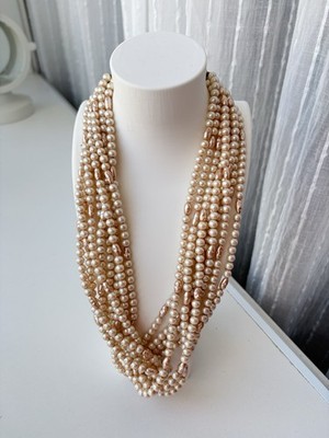 Rare Vtg ERICKSON BEAMON Multi Strand Pearl Necklace Statement Coquette Wedding
