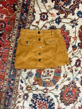 Crewcuts Girls Corduroy Button Front Skirt Brown Tan Mini Size 6 Fall Outfit
