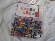 Lot of 195 Magnetic Letters  Numbers Upper  Lower Cases Multi-Colored