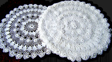 Antique 6 Table Toppers/doilies Irish H Crochet Lace 3D Roses Floral Design 12"d