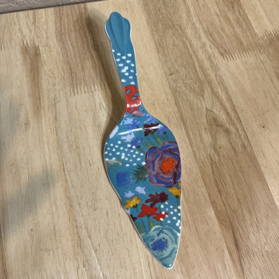 The Pioneer Woman Spring Celia Turquoise Ceramic Pie/Cake Server Stoneware