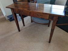 NEXT Dark Wood Console Table / Desk / Dressing Table - 2 Drawers - Solid Wood