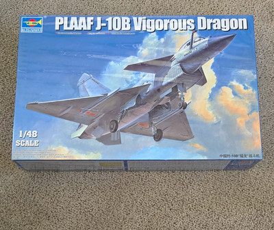 Trumpeter PLAAF J-10B Vigorous Dragon 1:48 Airplane Kit Unassembled MPN 02848