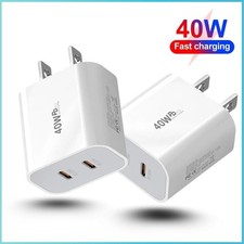 Fast USB C Charger Block PD 40W Dual Type C Power Adapter Wall Charger Plug Lot