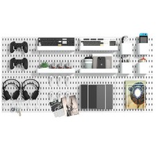 Pegboard Combination Kit, 8 Peg Boards and 30 Accessories Modular Hanging Bla...