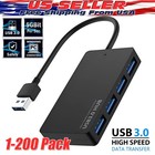 4 Port USB 3.0 Hub Cable Power Adapter Splitter Multiple Extender for Laptop Lot