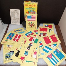 Vintage 1960's Flags of the United Nations Card Game - Russell Card Games