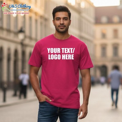 Personalisiertes bedrucktes Gildan Hammer Maxweight T-Shirt Wunschtext Logo Baumwolle Top