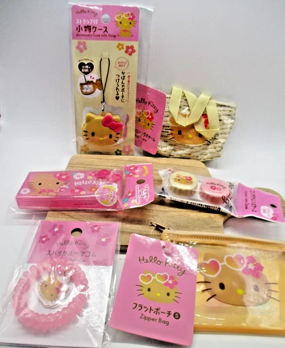 Sunburn Sanrio set of 6 Hello Kitty mini case contact case pouch bag Hair tie