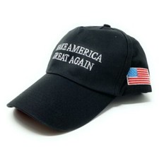 Trump MAGA Black Hat 45-47 Baseball Cap Make America Great Again One Size
