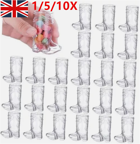 1-10X Cowboy Boot Shot Glasses Plastic Reusable Mini Western Whiskey Glass Cup` - Picture 5 of 26
