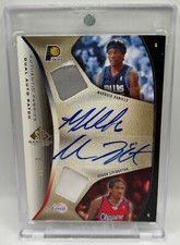 2006-07 SP GAME USED DUAL AUTO PATCH MARQUIS DANIELS SHAUN LIVINGSTON /25 RARE