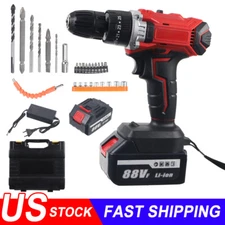 Cordless Electric Impact Wrench Gun 1/2'' Driver Li-ion Battery High Power Tool