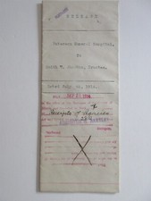 1914 Paterson General Hospital estate release document w/ hospital corp. seal